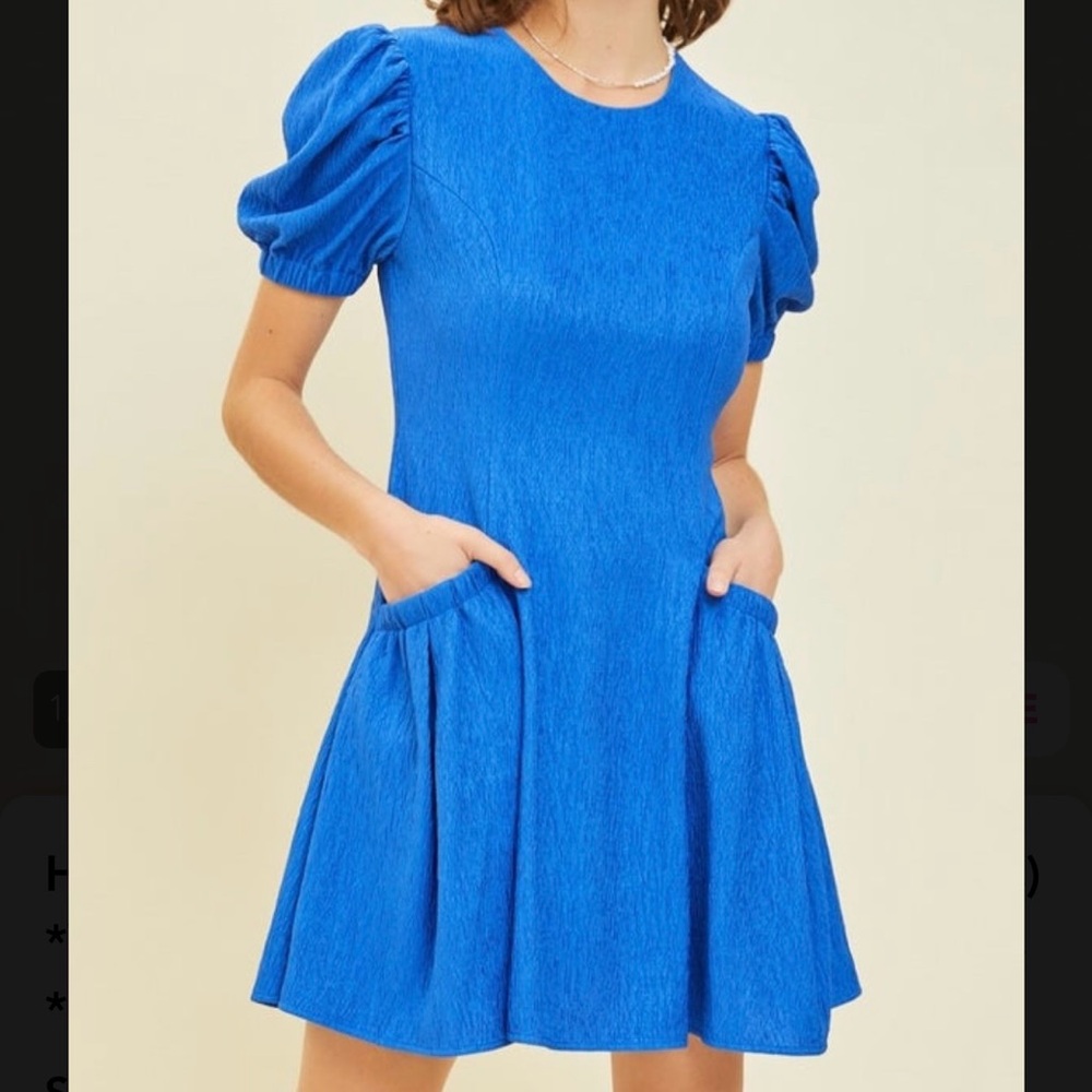 NWT HEYSON ROYAL BLUE DRESS WITH FRONT POCKETS IN SIZE MEDIUM